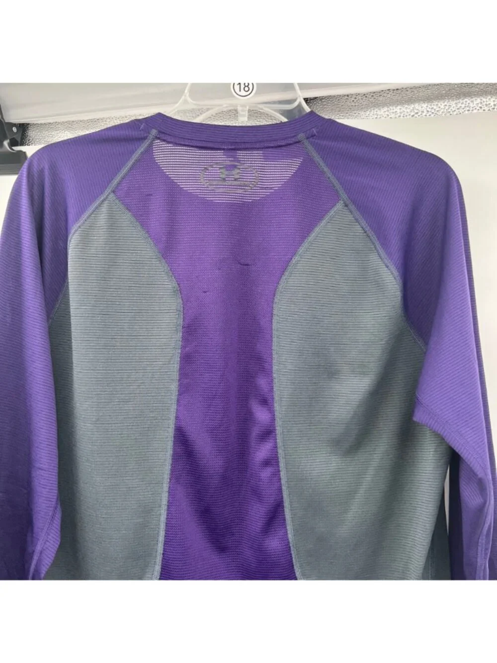 Under Armour Womens Active Long Sleeve Top Gray/Purple Size Medium